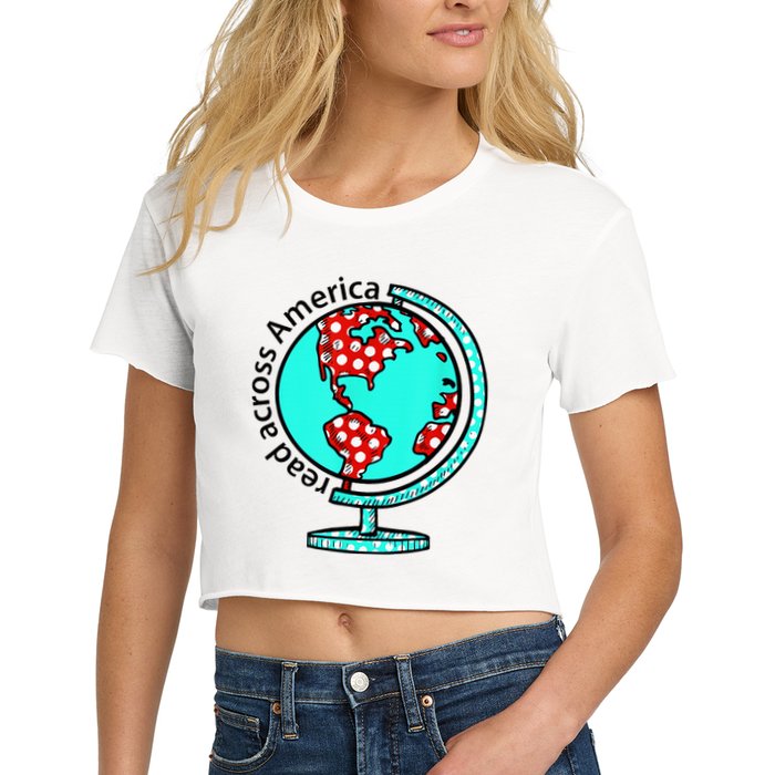 Reads Across That America Reading Lover Teacher Reader Crop Top