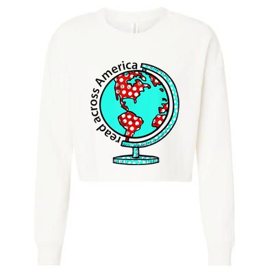 Reads Across That America Reading Lover Teacher Reader Cropped Pullover Crew