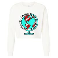 Reads Across That America Reading Lover Teacher Reader Cropped Pullover Crew