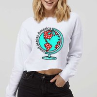 Reads Across That America Reading Lover Teacher Reader Cropped Pullover Crew