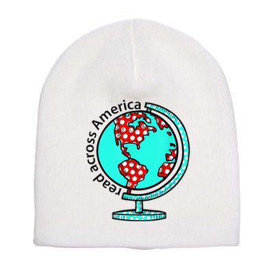 Reads Across That America Reading Lover Teacher Reader Short Acrylic Beanie