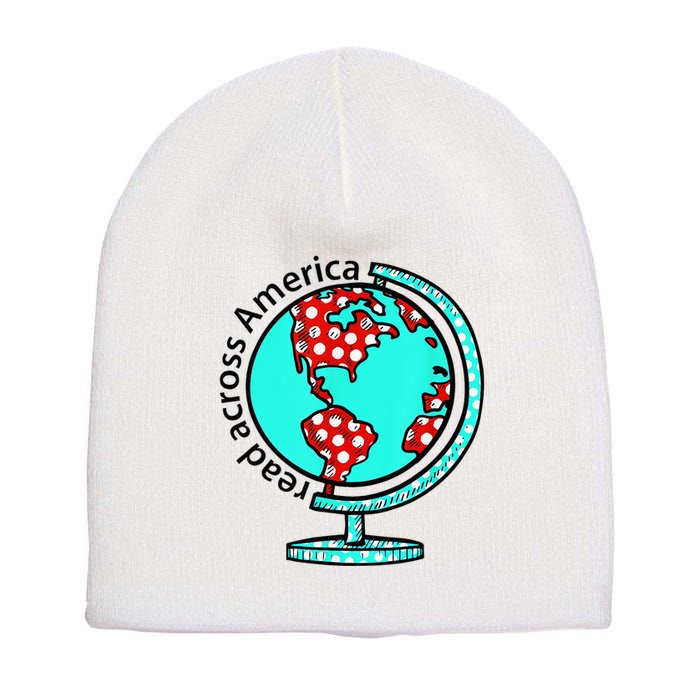 Reads Across That America Reading Lover Teacher Reader Short Acrylic Beanie