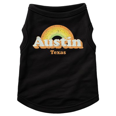 Retro Austin Texas Tx Vintage 70s Rainbow Design Doggie Tank