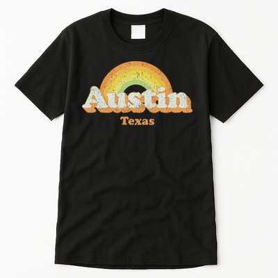 Retro Austin Texas Tx Vintage 70s Rainbow Design Tall T-Shirt