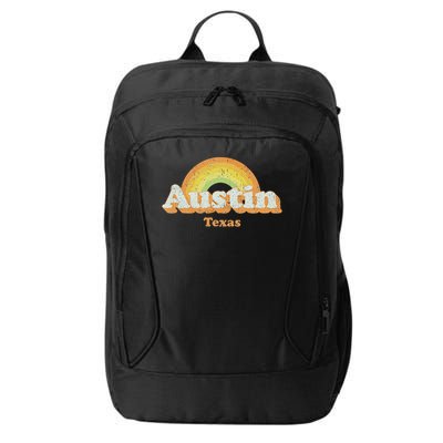 Retro Austin Texas Tx Vintage 70s Rainbow Design City Backpack