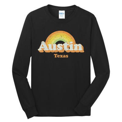 Retro Austin Texas Tx Vintage 70s Rainbow Design Tall Long Sleeve T-Shirt