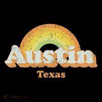 Retro Austin Texas Tx Vintage 70s Rainbow Design Poster