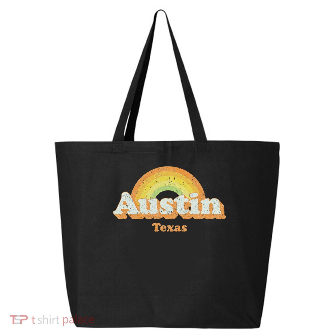 Retro Austin Texas Tx Vintage 70s Rainbow Design 25L Jumbo Tote