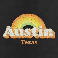 Retro Austin Texas Tx Vintage 70s Rainbow Design Hat