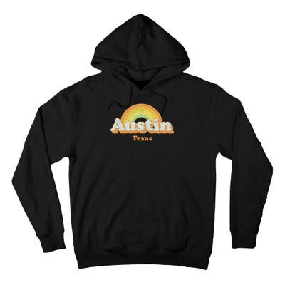 Retro Austin Texas Tx Vintage 70s Rainbow Design Tall Hoodie