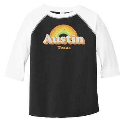 Retro Austin Texas Tx Vintage 70s Rainbow Design Toddler Fine Jersey T-Shirt