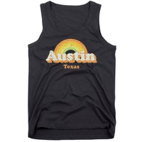 Retro Austin Texas Tx Vintage 70s Rainbow Design Tank Top