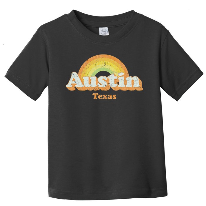 Retro Austin Texas Tx Vintage 70s Rainbow Design Toddler T-Shirt