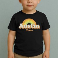 Retro Austin Texas Tx Vintage 70s Rainbow Design Toddler T-Shirt
