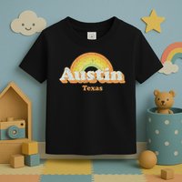 Retro Austin Texas Tx Vintage 70s Rainbow Design Toddler T-Shirt