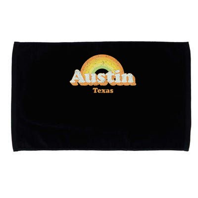 Retro Austin Texas Tx Vintage 70s Rainbow Design Microfiber Hand Towel