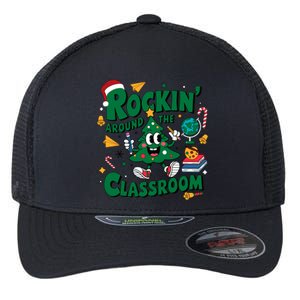 Rockin Around The Classroom Christmas Holiday Xmas Flexfit Unipanel Trucker Cap