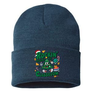 Rockin Around The Classroom Christmas Holiday Xmas Sustainable Knit Beanie