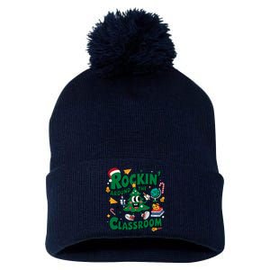 Rockin Around The Classroom Christmas Holiday Xmas Pom Pom 12in Knit Beanie