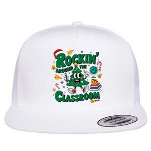 Rockin Around The Classroom Christmas Holiday Xmas Flat Bill Trucker Hat