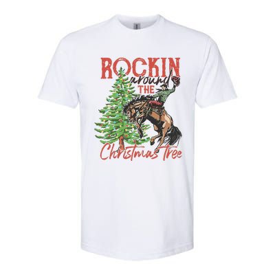 Rocking Around The Christmas Tree Christmas Cowboy Horse Softstyle CVC T-Shirt