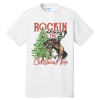 Rocking Around The Christmas Tree Christmas Cowboy Horse Tall T-Shirt