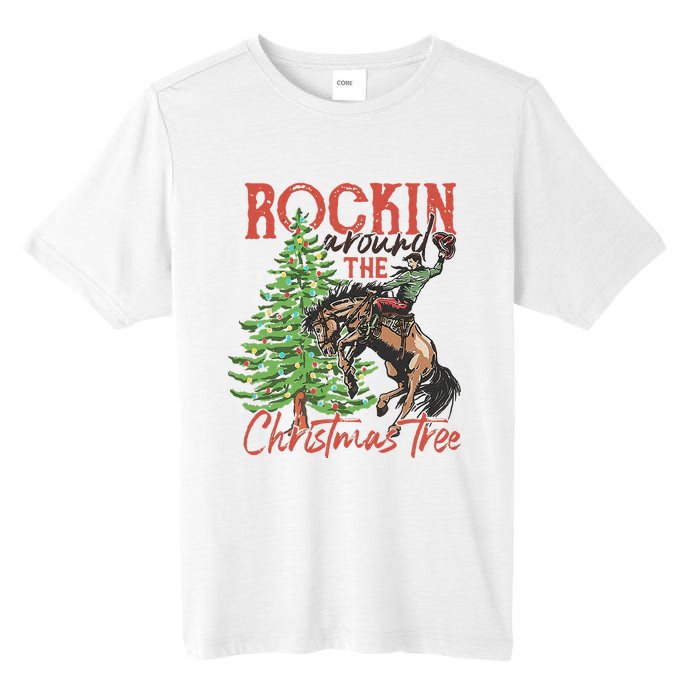 Rocking Around The Christmas Tree Christmas Cowboy Horse Tall Fusion ChromaSoft Performance T-Shirt