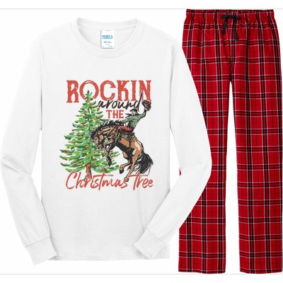 Rocking Around The Christmas Tree Christmas Cowboy Horse Long Sleeve Pajama Set