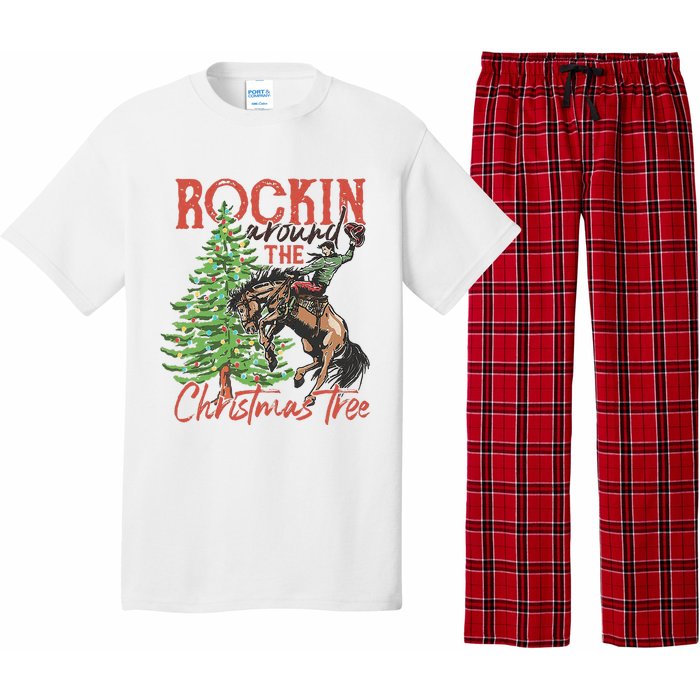 Rocking Around The Christmas Tree Christmas Cowboy Horse Pajama Set