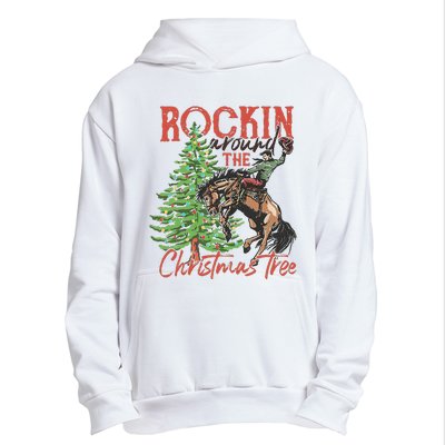 Rocking Around The Christmas Tree Christmas Cowboy Horse Urban Pullover Hoodie