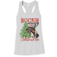 Rocking Around The Christmas Tree Christmas Cowboy Horse Women's Racerback Tank