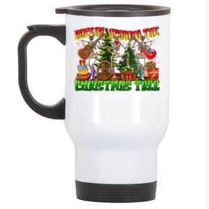 Rockin Around The Christmas Tree Skeleton Play Guitar Xmas Gift Stainless Steel Travel Mug