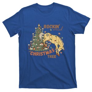 Rockin Around The Christmas Tree Christmas Bucking Horse Cool Gift T-Shirt