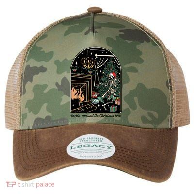 Rockin Around The Christmas Tree Skeleton Dancing Costume Gift Legacy Tie Dye Trucker Hat