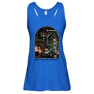 Rockin Around The Christmas Tree Skeleton Dancing Costume Gift Ladies Essential Flowy Tank