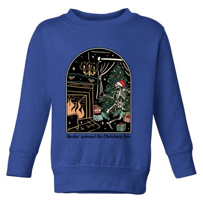 Rockin Around The Christmas Tree Skeleton Dancing Costume Gift Toddler Sweatshirt