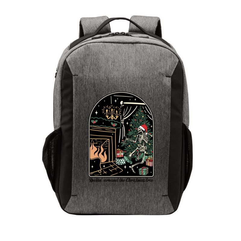 Rockin Around The Christmas Tree Skeleton Dancing Costume Gift Vector Backpack