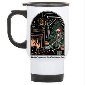 Rockin Around The Christmas Tree Skeleton Dancing Costume Gift Stainless Steel Travel Mug