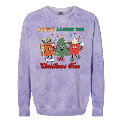 Rockin Around The Christmas Tree Hot Chocolate Cocoa Lovers Cute Gift Colorblast Crewneck Sweatshirt