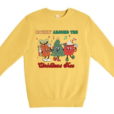 Rockin Around The Christmas Tree Hot Chocolate Cocoa Lovers Cute Gift Premium Crewneck Sweatshirt