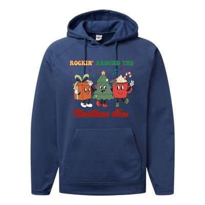 Rockin Around The Christmas Tree Hot Chocolate Cocoa Lovers Cute Gift Performance Fleece Hoodie