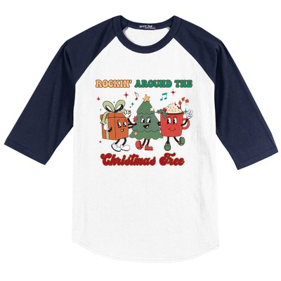 Rockin Around The Christmas Tree Hot Chocolate Cocoa Lovers Cute Gift Baseball Sleeve Shirt