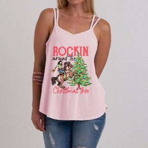 Rockin Around The Christmas Tree Western Cowboy Cowgirl Women's Strappy Tank