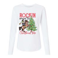 Rockin Around The Christmas Tree Western Cowboy Cowgirl Womens Cotton Relaxed Long Sleeve T-Shirt