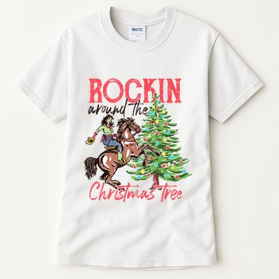 Rockin Around The Christmas Tree Western Cowboy Cowgirl Tall T-Shirt