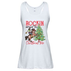 Rockin Around The Christmas Tree Western Cowboy Cowgirl Ladies Essential Flowy Tank