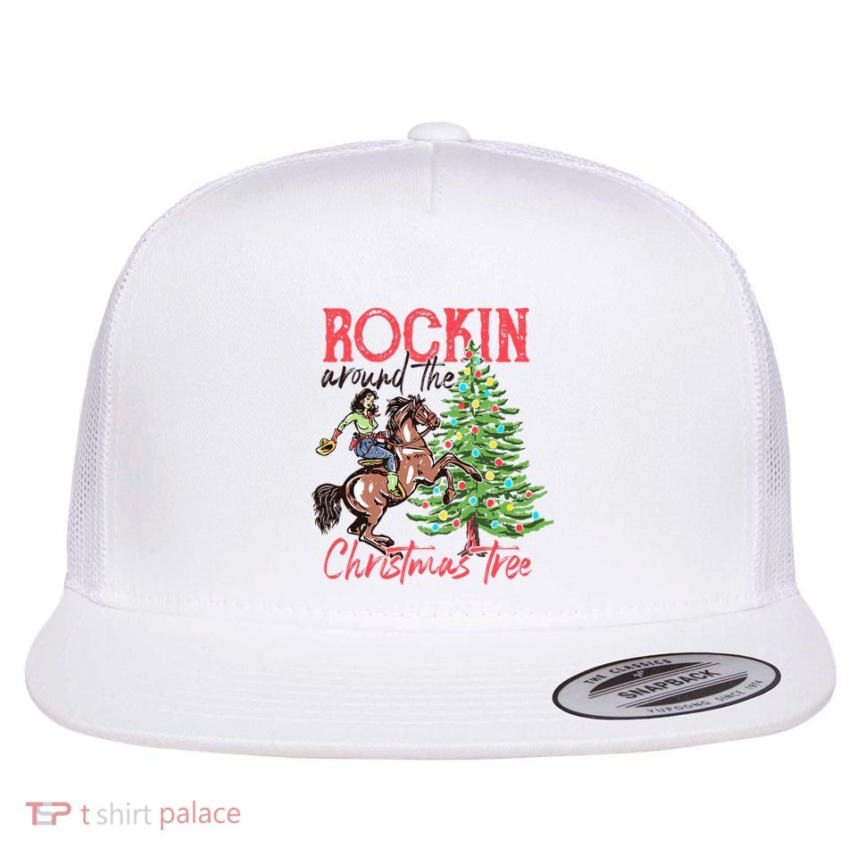 Rockin Around The Christmas Tree Western Cowboy Cowgirl Flatbill Hat