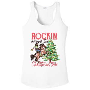 Rockin Around The Christmas Tree Western Cowboy Cowgirl Ladies PosiCharge Competitor Racerback Tank