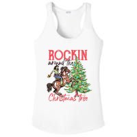 Rockin Around The Christmas Tree Western Cowboy Cowgirl Ladies PosiCharge Competitor Racerback Tank