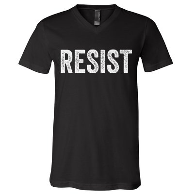 Resist Anti Trump Protest March Political Defiant V-Neck T-Shirt